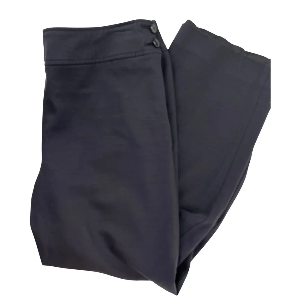 Talbots Petites Black Wide‎ Leg Dress Pants 10P Italian Fabric Lined Side Zip